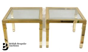 Pair of Brass and Glass Side Tables