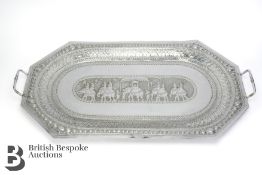 Vintage White Metal Tray