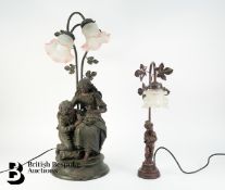 Spelter Lamp Basea
