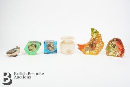 Five Resin Paperweights