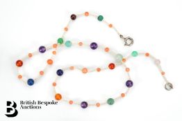 Victorian Seed Pearl and Precious Stone Necklet