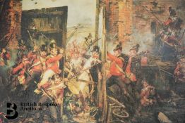 After Robert Gibb - Print of Hougomont and Valise Star