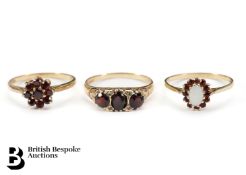 9ct Gold and Garnet Rings