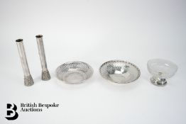 Pair of Sterling Silver Bud Vases