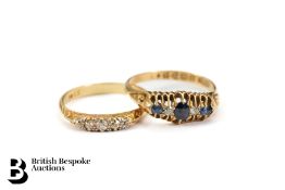 Antique 18ct Yellow Gold Sapphire Ring