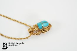 High Carat Turquoise Beetle Pendant