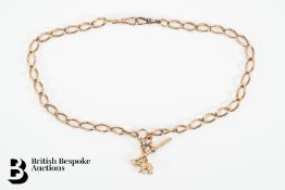 9ct Gold Rose Gold Fob Chain Necklace