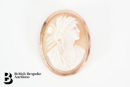 9ct Rose Gold Shell Cameo Brooch