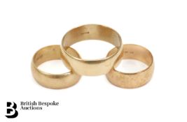 Three 9ct Gold Wedding Bands