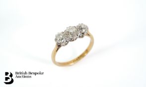 18ct Gold and Platinum Three Stone Diamond Ring