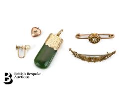 Edwardian Diamond Bar Brooch