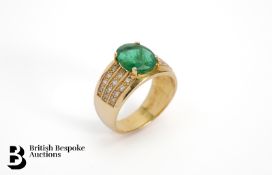 18ct Gold 3ct Natural Emerald and Diamond Ring