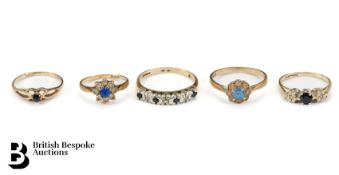 9ct Gold and Sapphire Rings