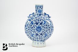19th Century Chinese Blue and White Moon Vase