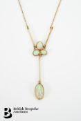 1920's 14ct Gold Opal Pendant
