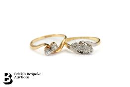 18ct Yellow Gold Diamond Cross-Over Ring