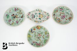 Three Chinese Celadon Plates