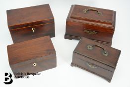 Three Tea Caddy and Stationery Box