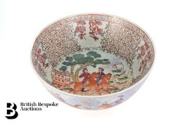 Large Famille Rose 'European Hunting' Bowl