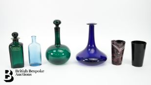 Antique Coloured Glass Decanters and Stoppers