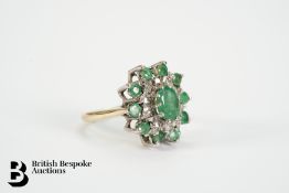 9ct Gold Emerald and Diamond Ring