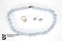 Blue Agate Necklace and Ring