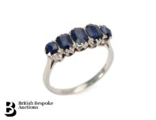 18ct White Gold Five Stone Sapphire Ring