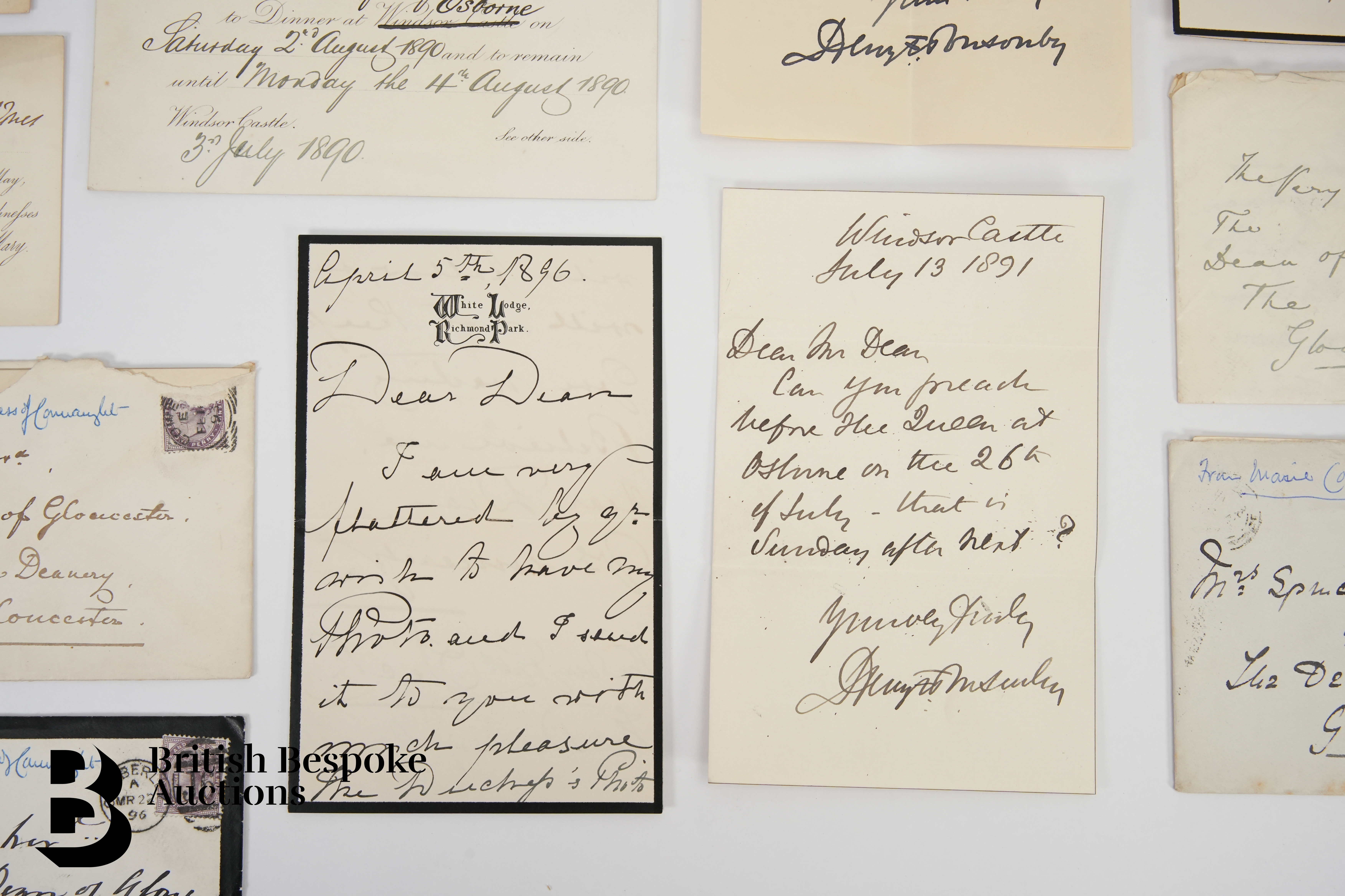 Royalty Interest - Letters and Envelopes to the Dean of Gloucester from The Royal Family - Image 5 of 7