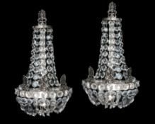 Pair of Art Deco Crystal Wall Sconces