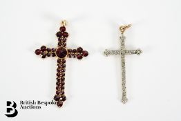14ct Yellow Gold and Garnet Cross