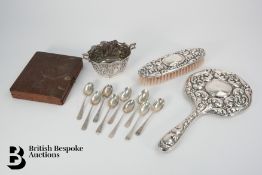 Victorian Silver Sugar Bowl and Miscellaneous Silver