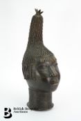 West African Naturalistic Life-Size Bronze Bust