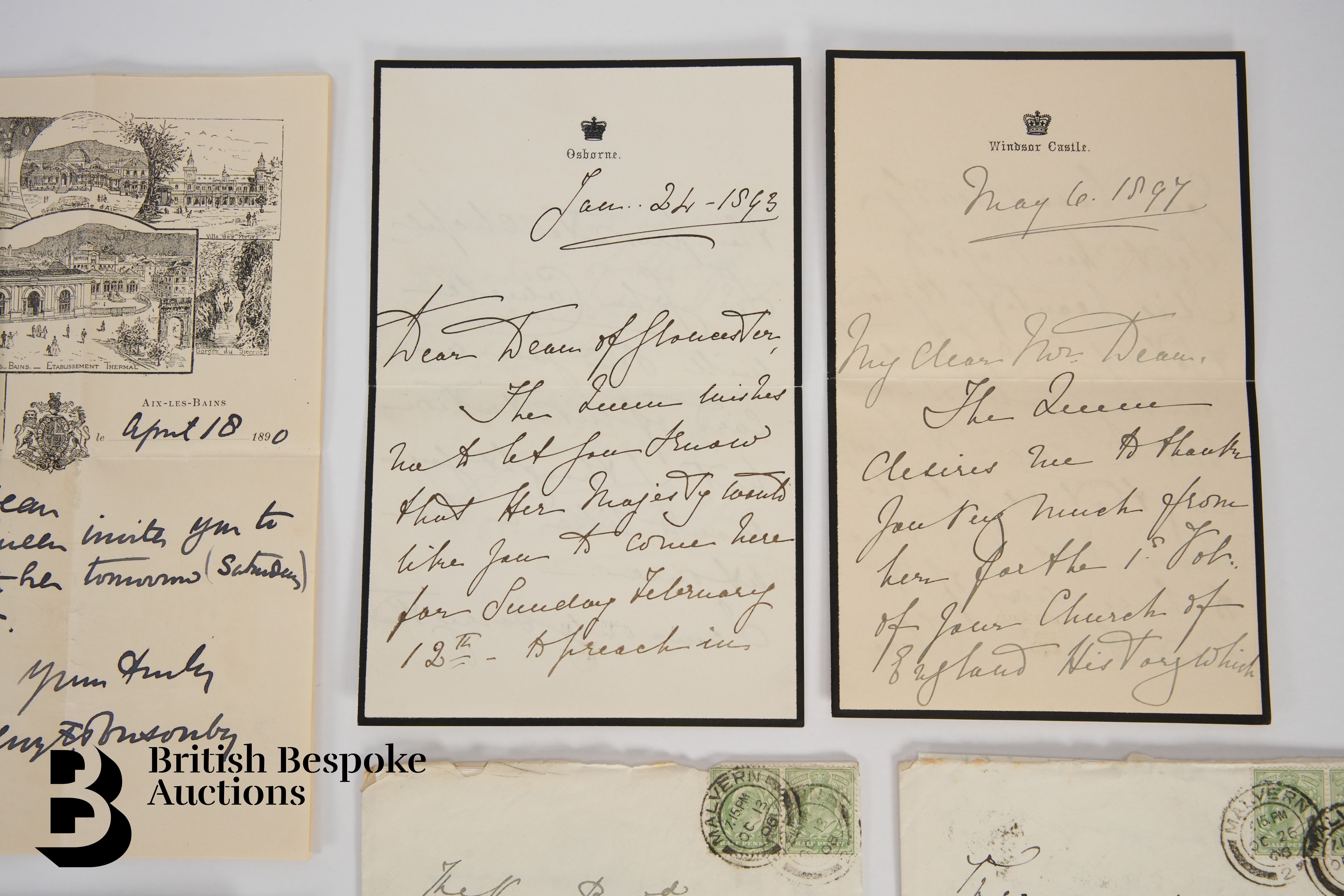 Royalty Interest - Letters and Envelopes to the Dean of Gloucester from The Royal Family - Image 3 of 7