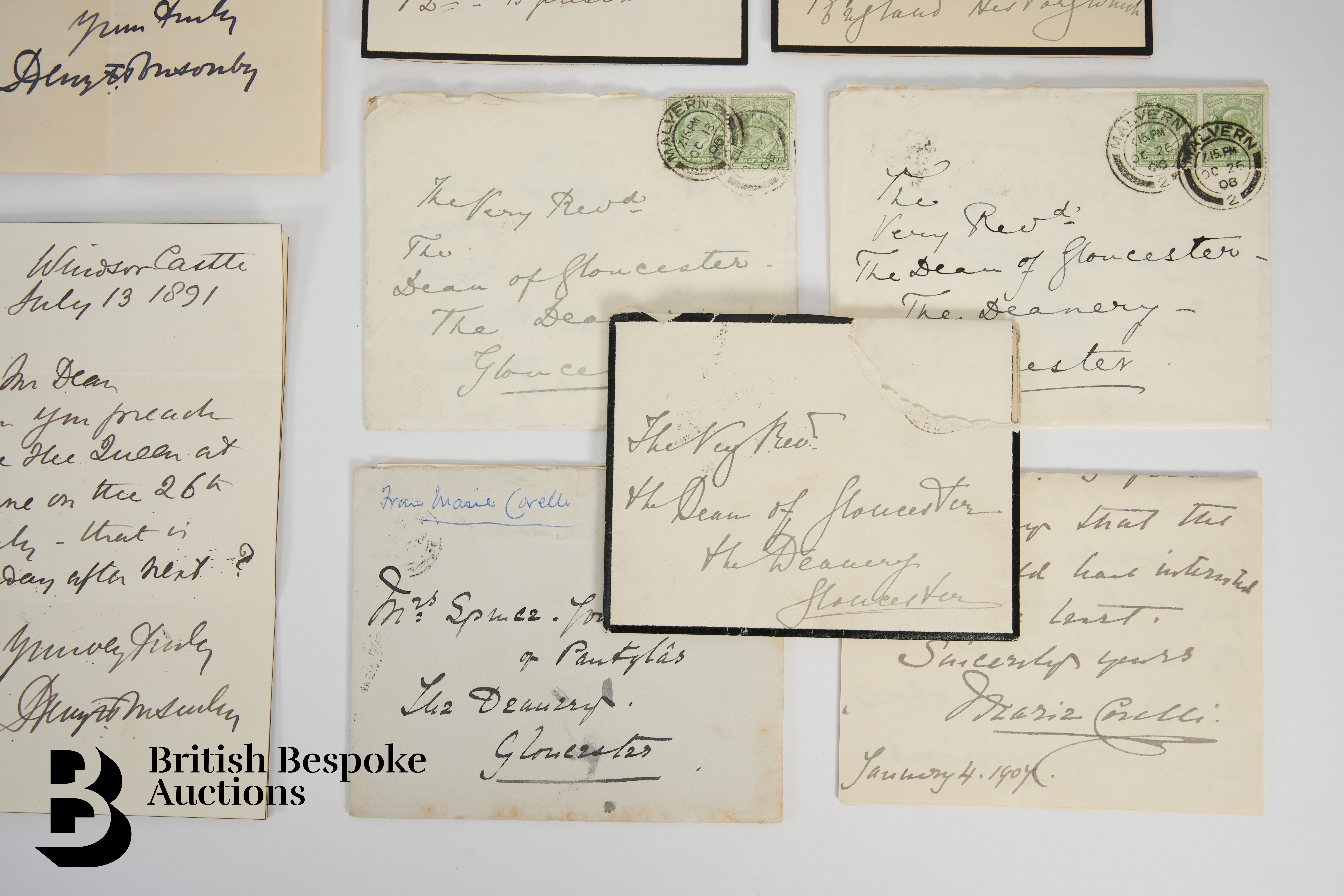 Royalty Interest - Letters and Envelopes to the Dean of Gloucester from The Royal Family - Image 2 of 7