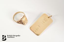 9ct Gold Ingot Pendant