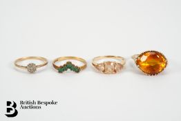 14ct Gold Ring and Three Gold Rings