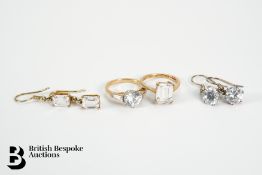 Two Gold Rings and Two Pairs of Matching Earrings