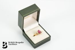 14ct Yellow Gold Pink Tourmaline and Diamond Ring