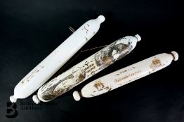 Antique Milk Glass Rolling Pins