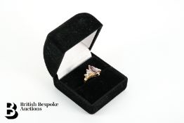14ct Gold Amethyst and Diamond Ring