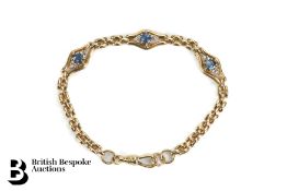 9ct Yellow Gold and Sapphire Bracelet
