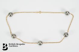 18ct Gold and Pacific Style Cultured Pearl Necklace