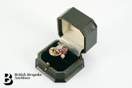 18ct (tested) Yellow Gold, Ruby and Diamond Ring