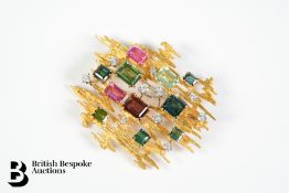 18ct Yellow Gold Modernist Brooch