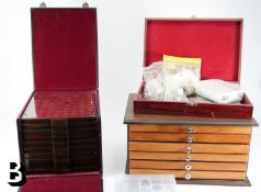 Two Coin Cabinets of 19th, 20th and 21st Century World Coins