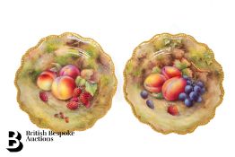 Royal Worcester Fallen Fruit Cabinet Plates