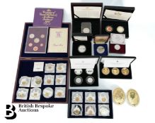 Collection of Silver, Silver Plated and Gold Plated Coins
