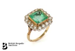 18ct White Gold 5ct Columbian Emerald and Diamond Ring
