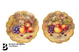 Royal Worcester Fallen Fruit Cabinet Plates by Thomas Lockyer