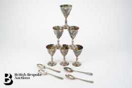 Six Chinese Silver Goblets